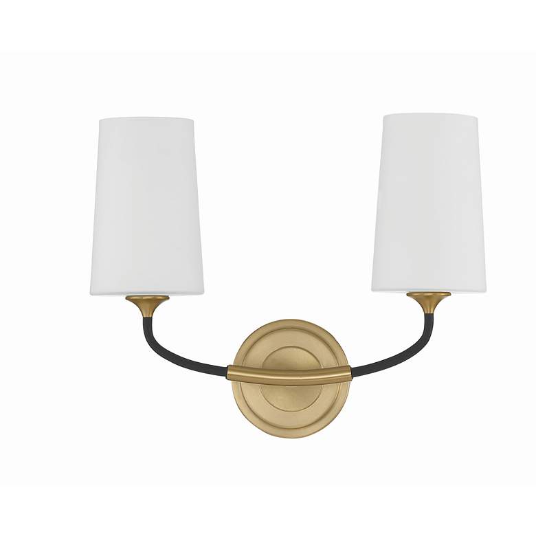 Image 2 Crystorama Niles 12" High Modern Gold 2-Light Wall Sconce more views