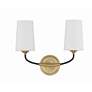 Thumbnail2 of Crystorama Niles 12" High Modern Gold 2-Light Wall Sconce more views