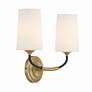 Thumbnail3 of Crystorama Niles 12" High Modern Gold 2-Light Wall Sconce more views