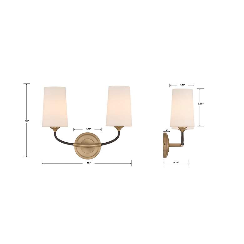 Image 6 Crystorama Niles 12" High Modern Gold 2-Light Wall Sconce more views