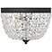Crystorama Nola 11.5" Wide Black and Crystal Glass Ceiling Light