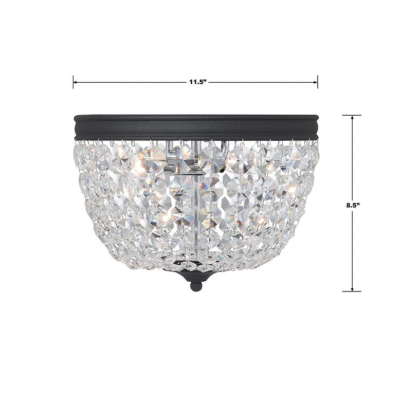 Image 7 Crystorama Nola 11.5" Wide Black and Crystal Glass Ceiling Light more views