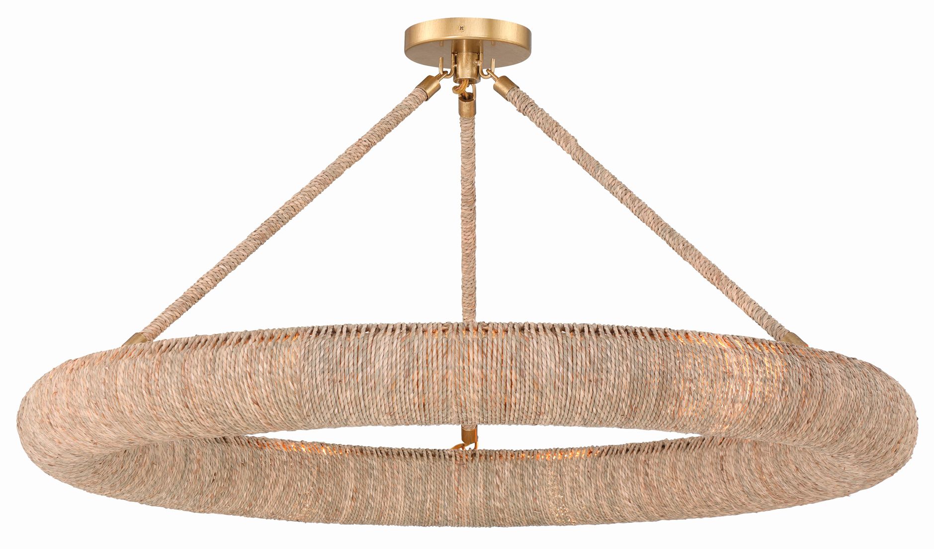 Image 2 Crystorama Oakley 32'' Integrated LED Soft Gold Semi Flush Mount