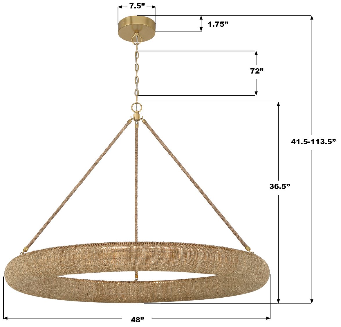 Image 7 Crystorama Oakley 48'' Integrated LED Soft Gold Chandelier more views