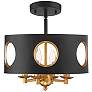 2_Crystorama Odelle 14" Wide Matte Black Drum Ceiling Light