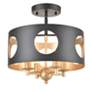 4_Crystorama Odelle 14" Wide Matte Black Drum Ceiling Light more views