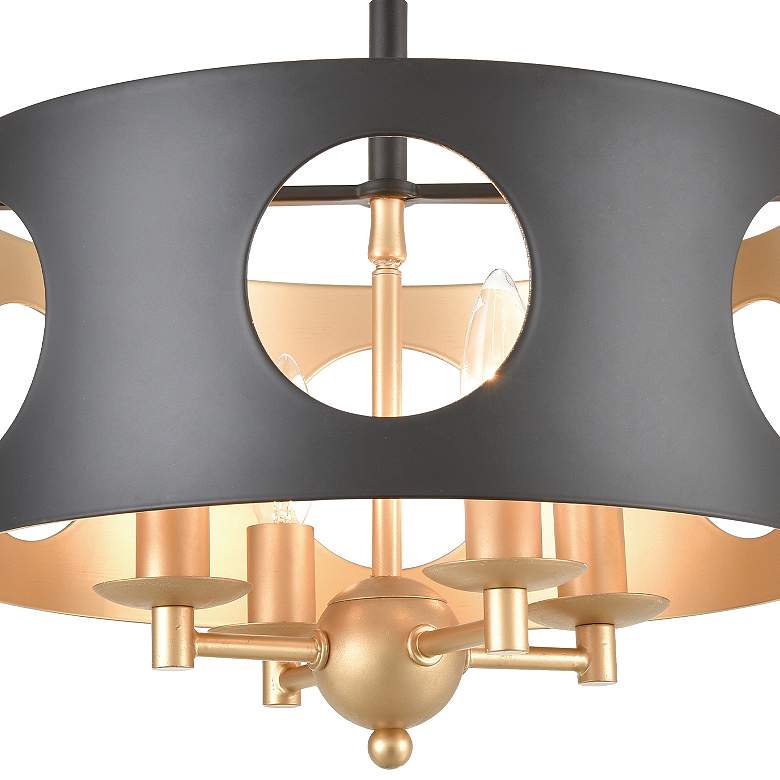 Image 5 Crystorama Odelle 14" Wide Matte Black Drum Ceiling Light more views