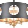 5_Crystorama Odelle 14" Wide Matte Black Drum Ceiling Light more views
