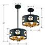 6_Crystorama Odelle 14" Wide Matte Black Drum Ceiling Light more views