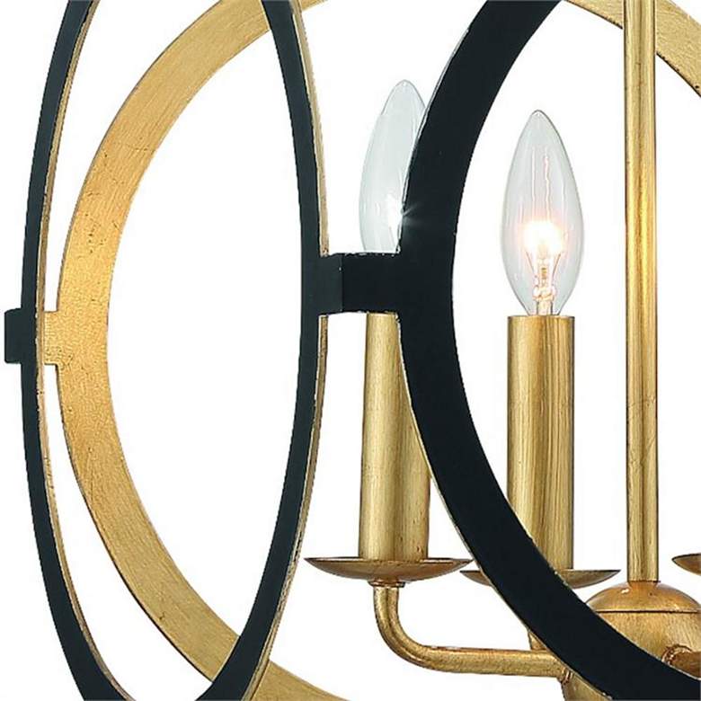 Image 3 Crystorama Odelle 20 inch Wide Black Antique Gold 4-Light Foyer Chandelier more views