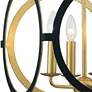 Crystorama Odelle 20" Wide Black Antique Gold 4-Light Foyer Chandelier