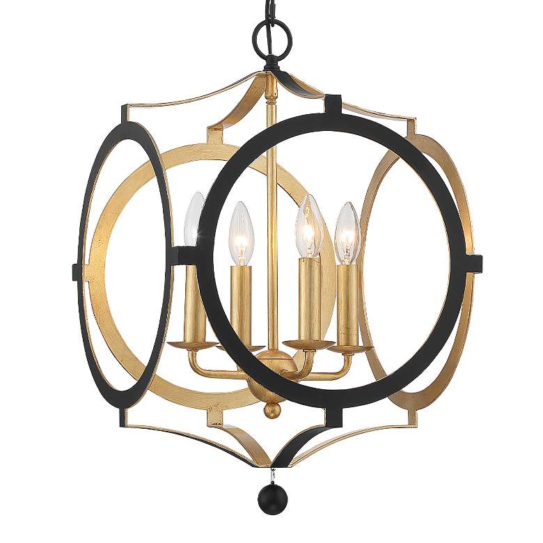 Image 4 Crystorama Odelle 20" Wide Black Antique Gold 4-Light Foyer Chandelier more views