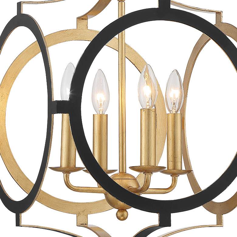 Image 5 Crystorama Odelle 20" Wide Black Antique Gold 4-Light Foyer Chandelier more views