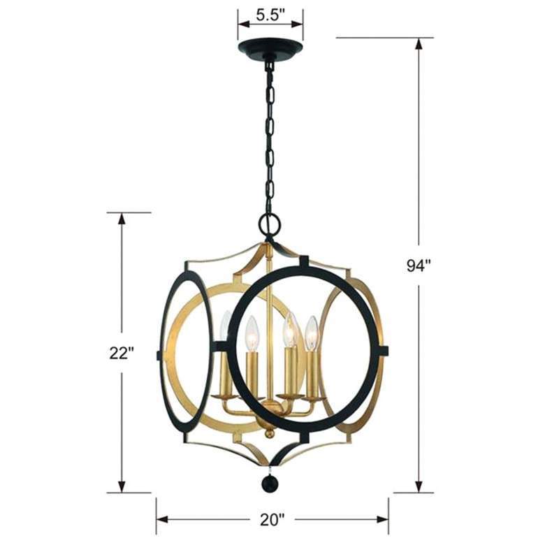 Image 7 Crystorama Odelle 20 inch Wide Black Antique Gold 4-Light Foyer Chandelier more views