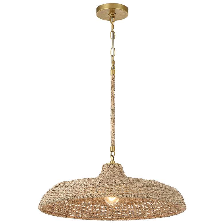 Image 2 Crystorama Odessa 20 1/2" WIde Gold and Natural Rope Pendant