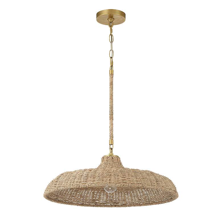 Image 3 Crystorama Odessa 20 1/2" WIde Gold and Natural Rope Pendant more views