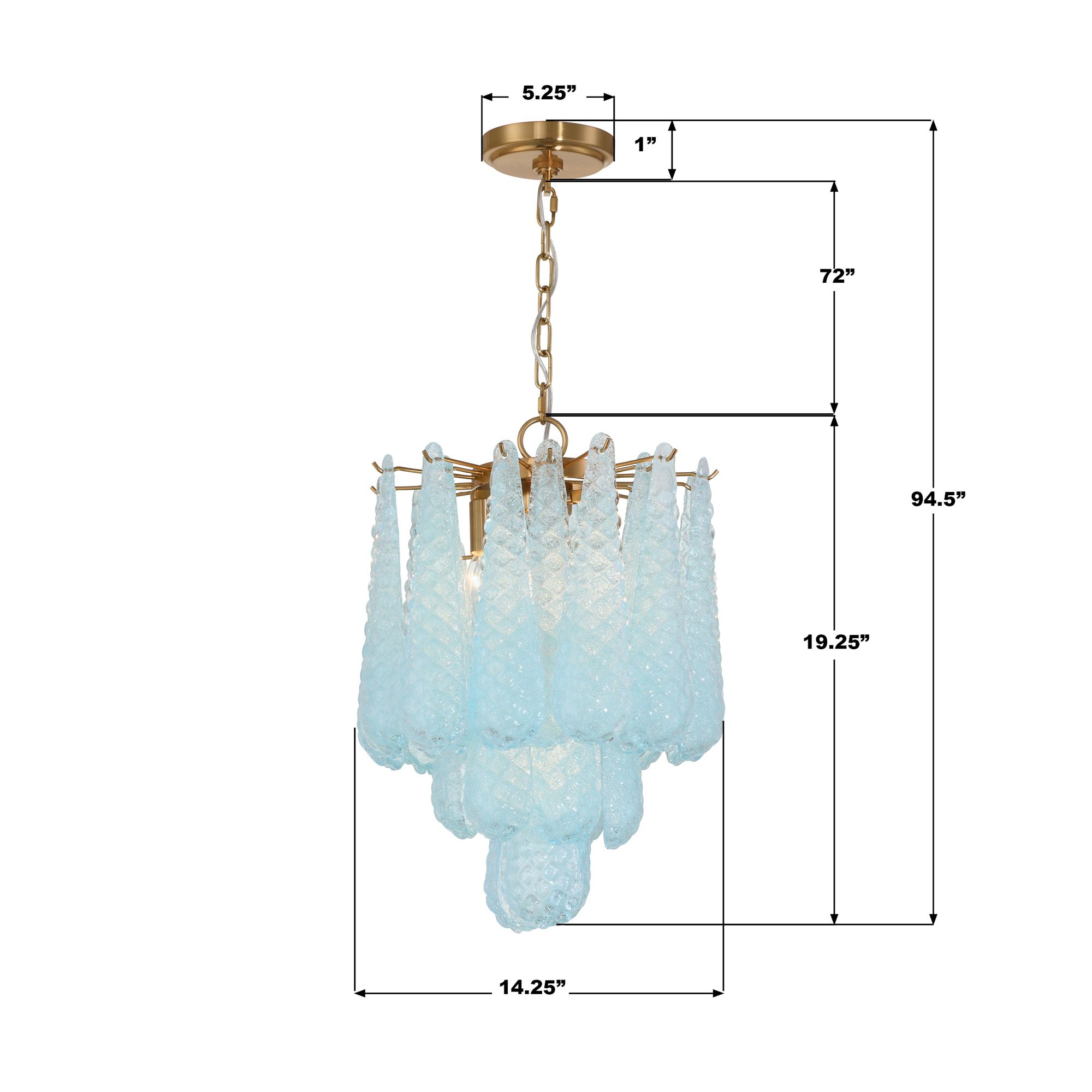 Crystorama Ollie 14.25'' Aged Brass Chandelier