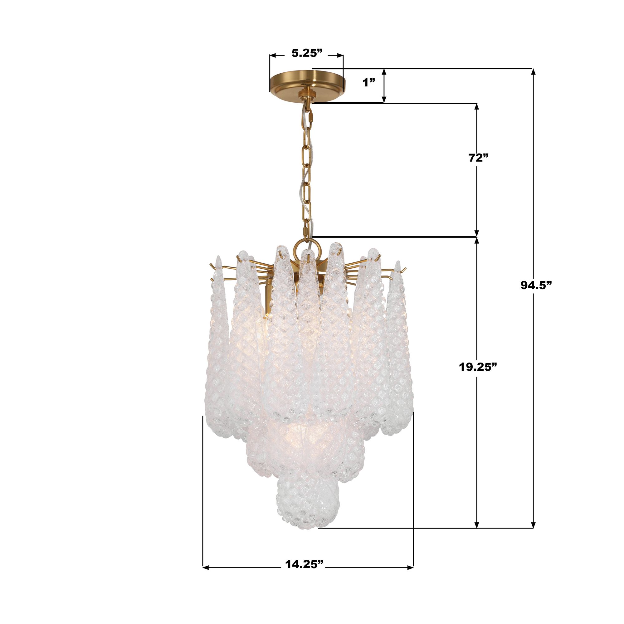 Crystorama Ollie 14.25'' Aged Brass Chandelier