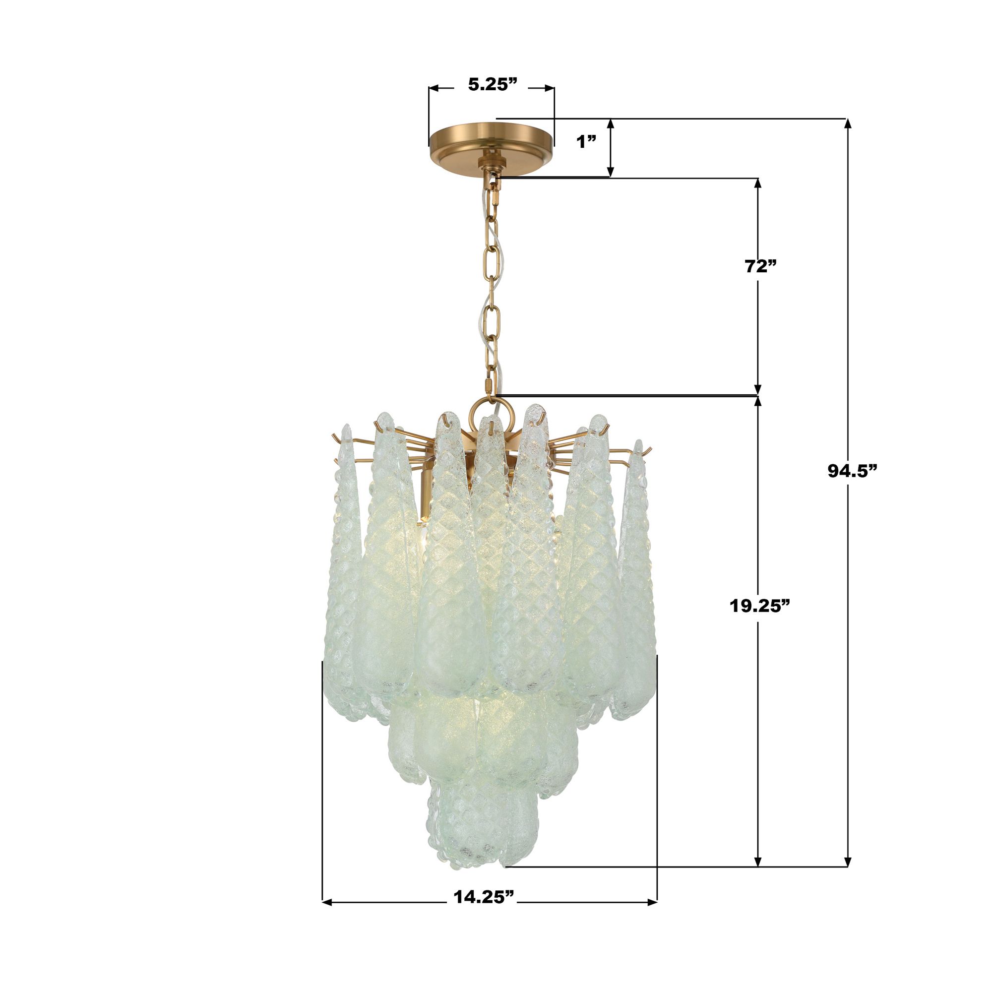 Crystorama Ollie 14.25'' Aged Brass Chandelier