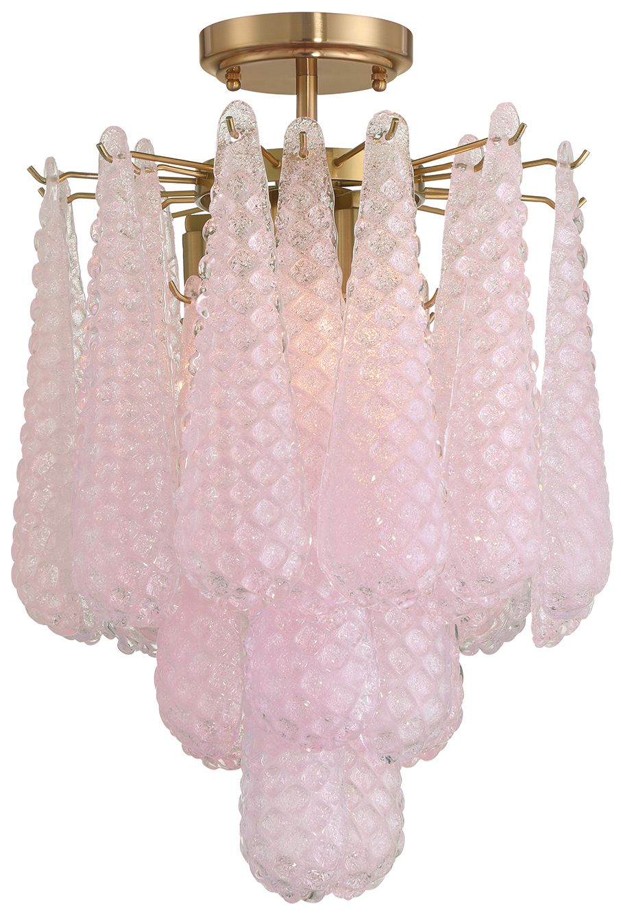 Crystorama Ollie 14.25'' Aged Brass Semi Flush Mount