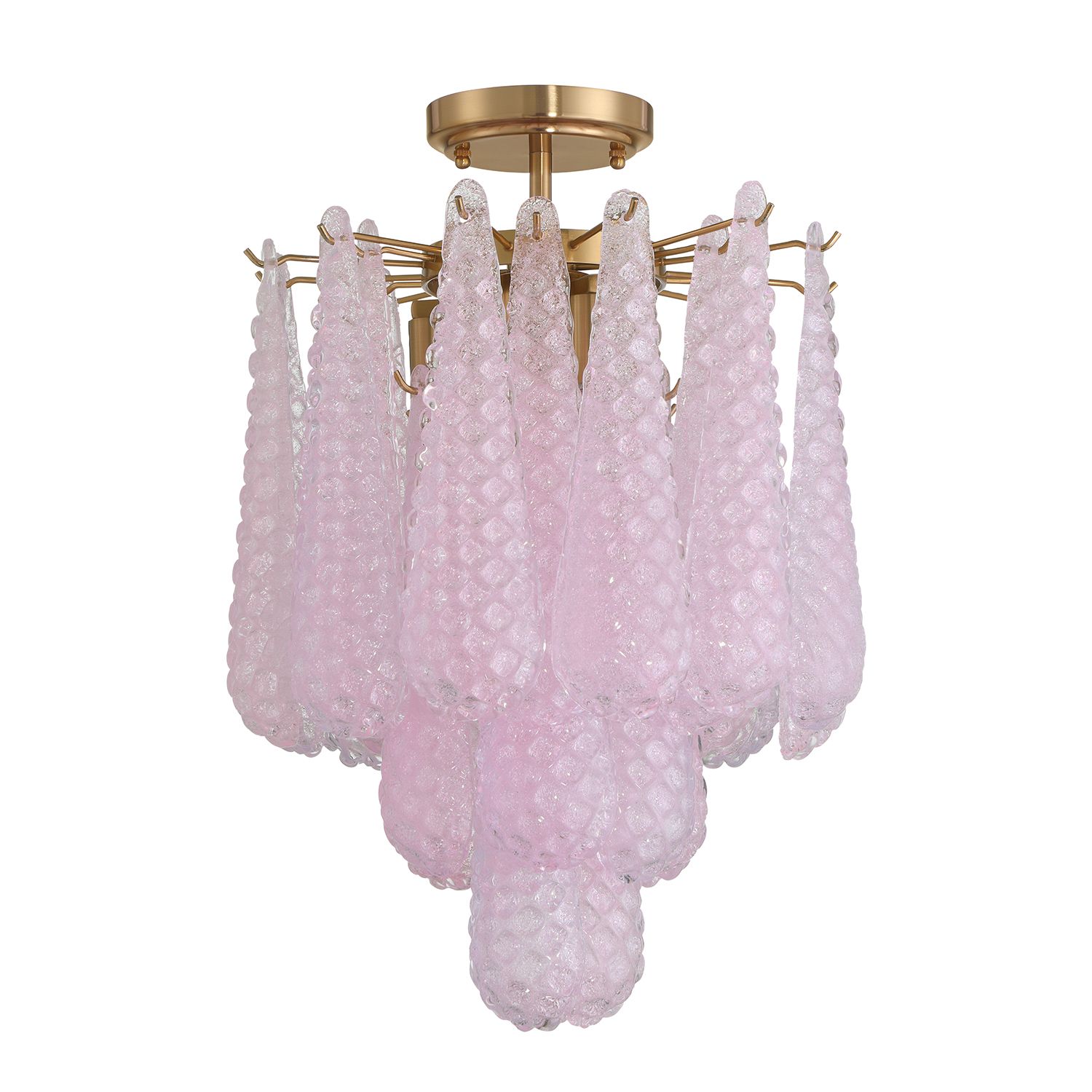 Image 3 Crystorama Ollie 14.25'' Aged Brass Semi Flush Mount more views