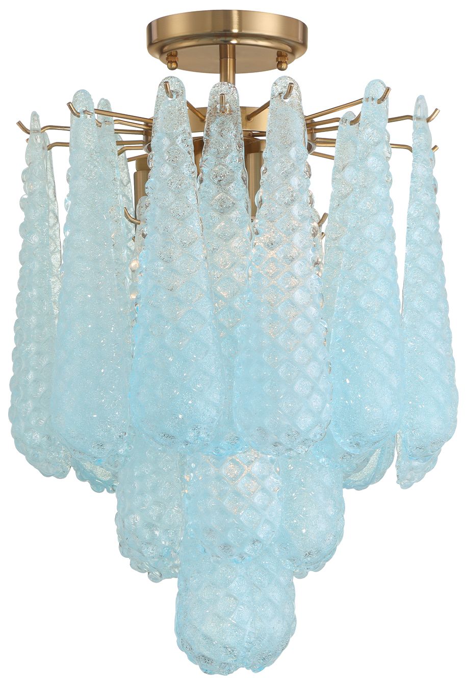 Image 2 Crystorama Ollie 14.25'' Aged Brass Semi Flush Mount