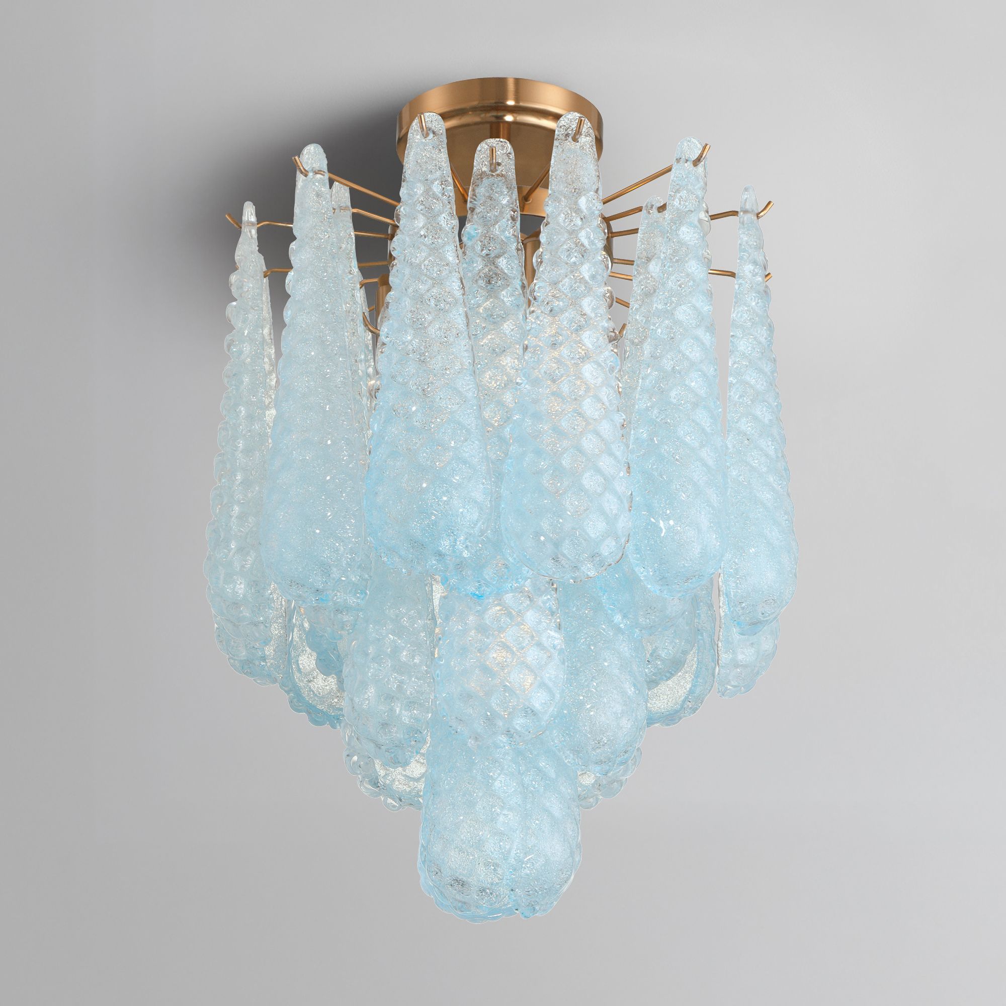 Crystorama Ollie 14.25'' Aged Brass Semi Flush Mount