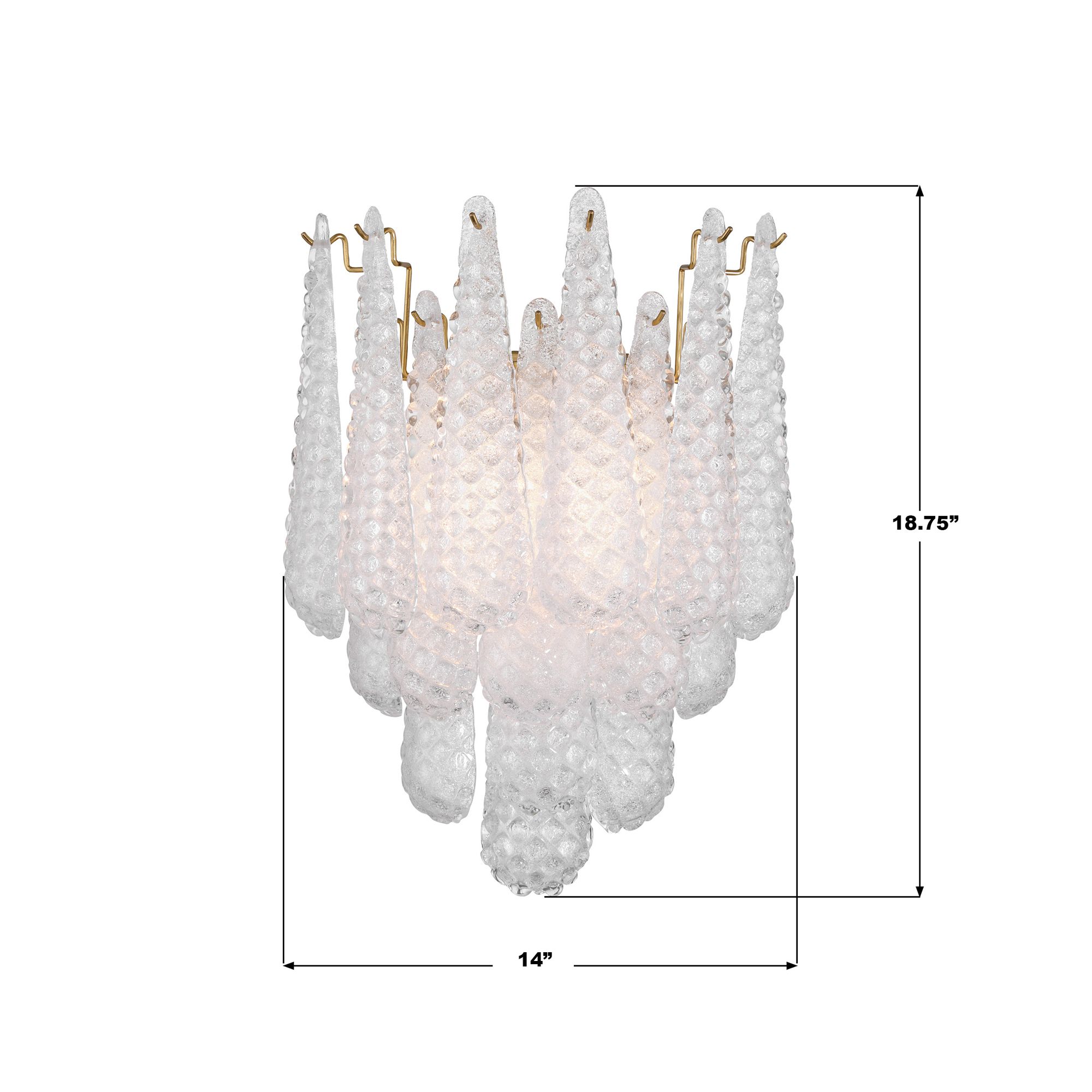 Crystorama Ollie 14'' Aged Brass Sconce