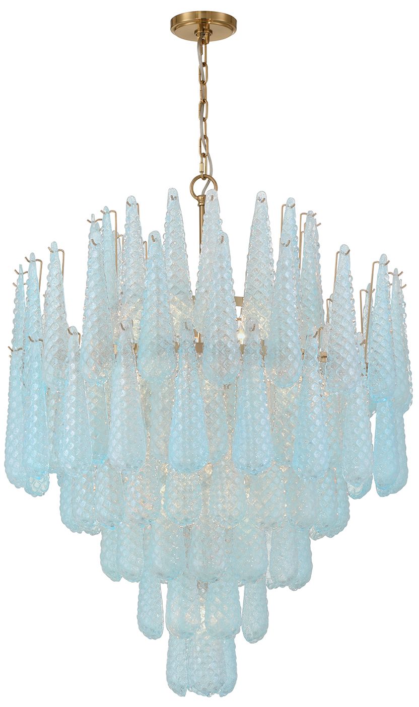 Crystorama Ollie 33.25'' Aged Brass Chandelier