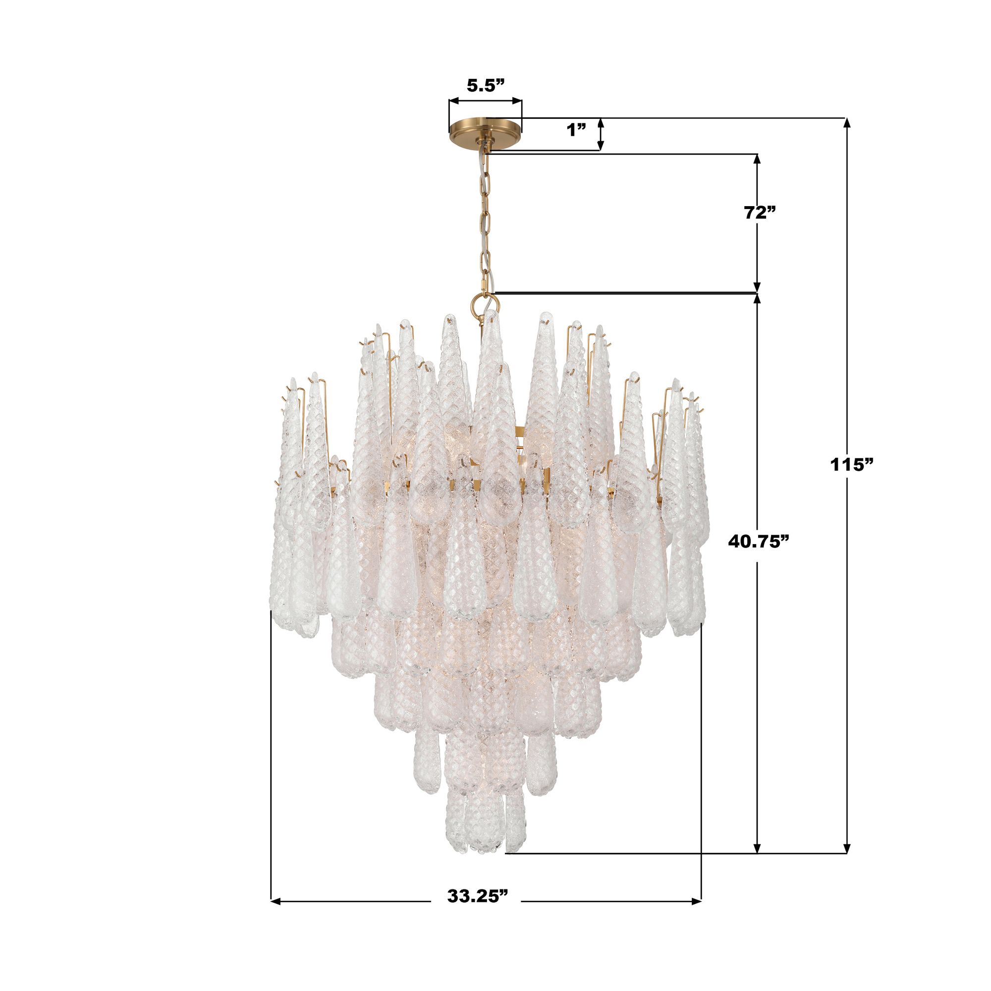 Crystorama Ollie 33.25'' Aged Brass Chandelier
