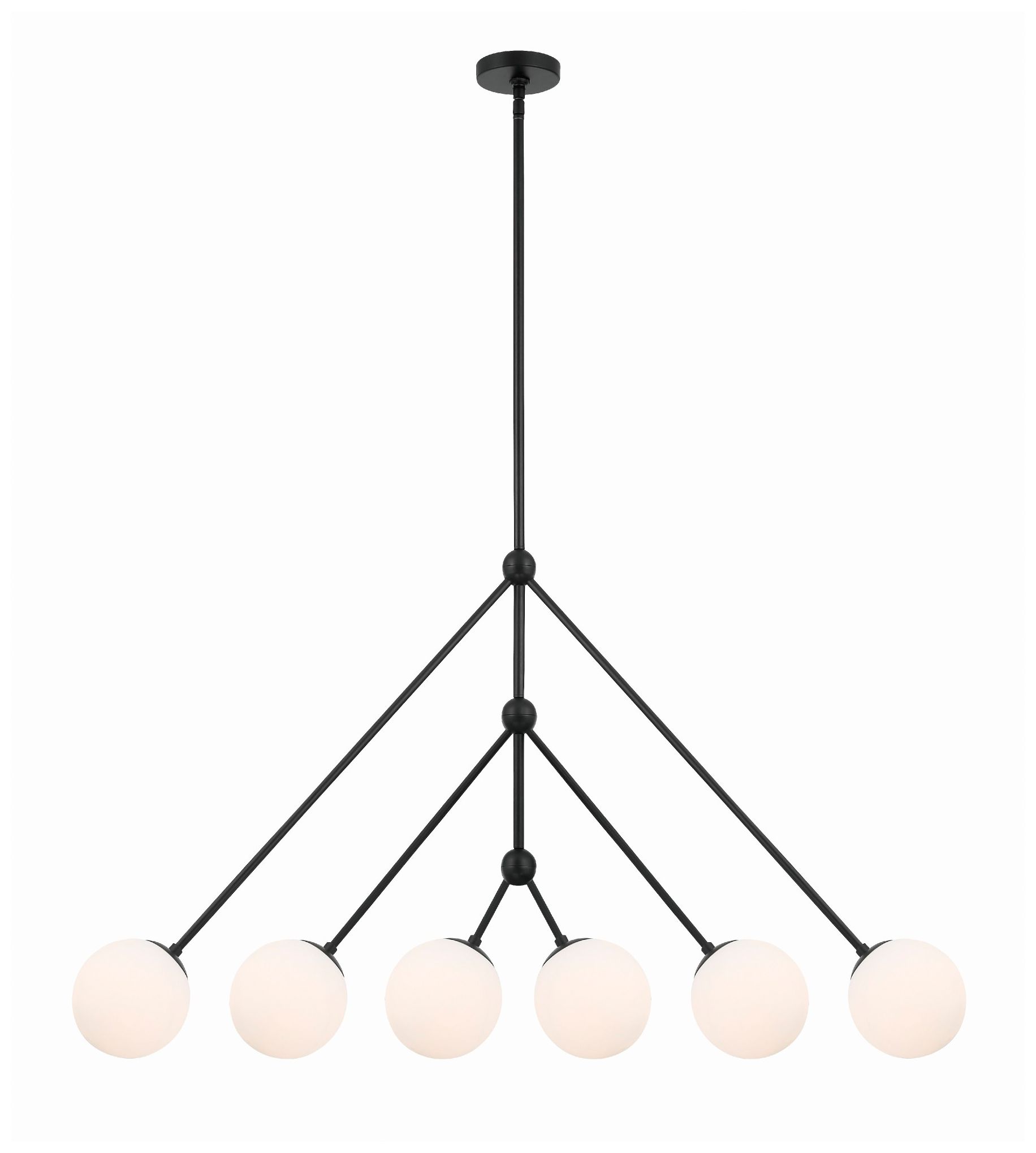 Image Crystorama Omni 46 1/2" Wide Black 6-Light Linear Chandelier