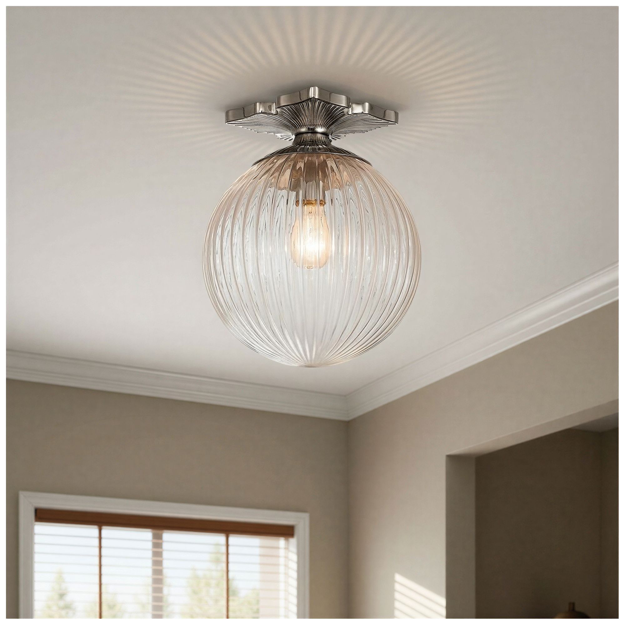 Crystorama Orly 10'' Polished Nickel Semi Flush Mount