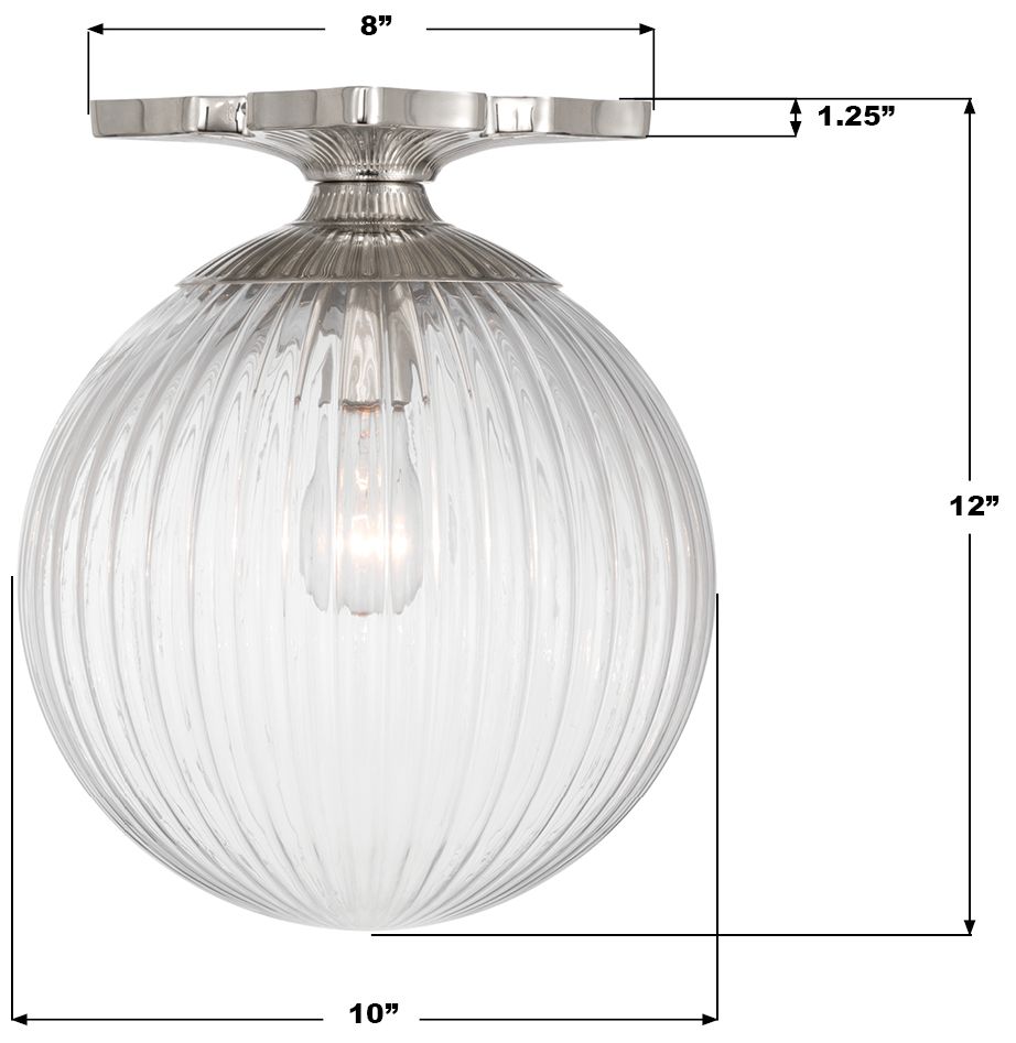 Crystorama Orly 10'' Polished Nickel Semi Flush Mount