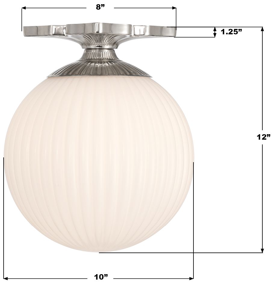 Image 7 Crystorama Orly 10'' Polished Nickel Semi Flush Mount more views