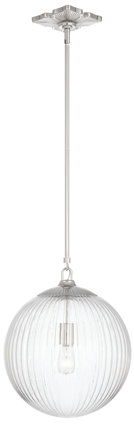 Image 4 Crystorama Orly 14'' Polished Nickel Pendant more views