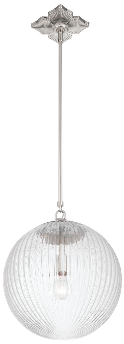 Image 5 Crystorama Orly 14'' Polished Nickel Pendant more views