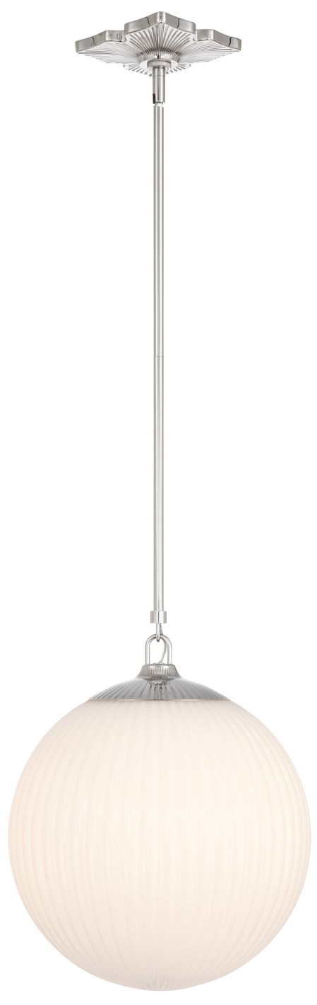 Image 3 Crystorama Orly 14'' Polished Nickel Pendant more views