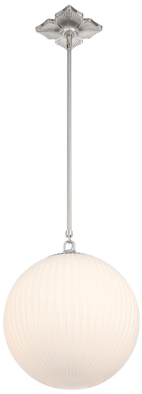 Image 4 Crystorama Orly 14'' Polished Nickel Pendant more views