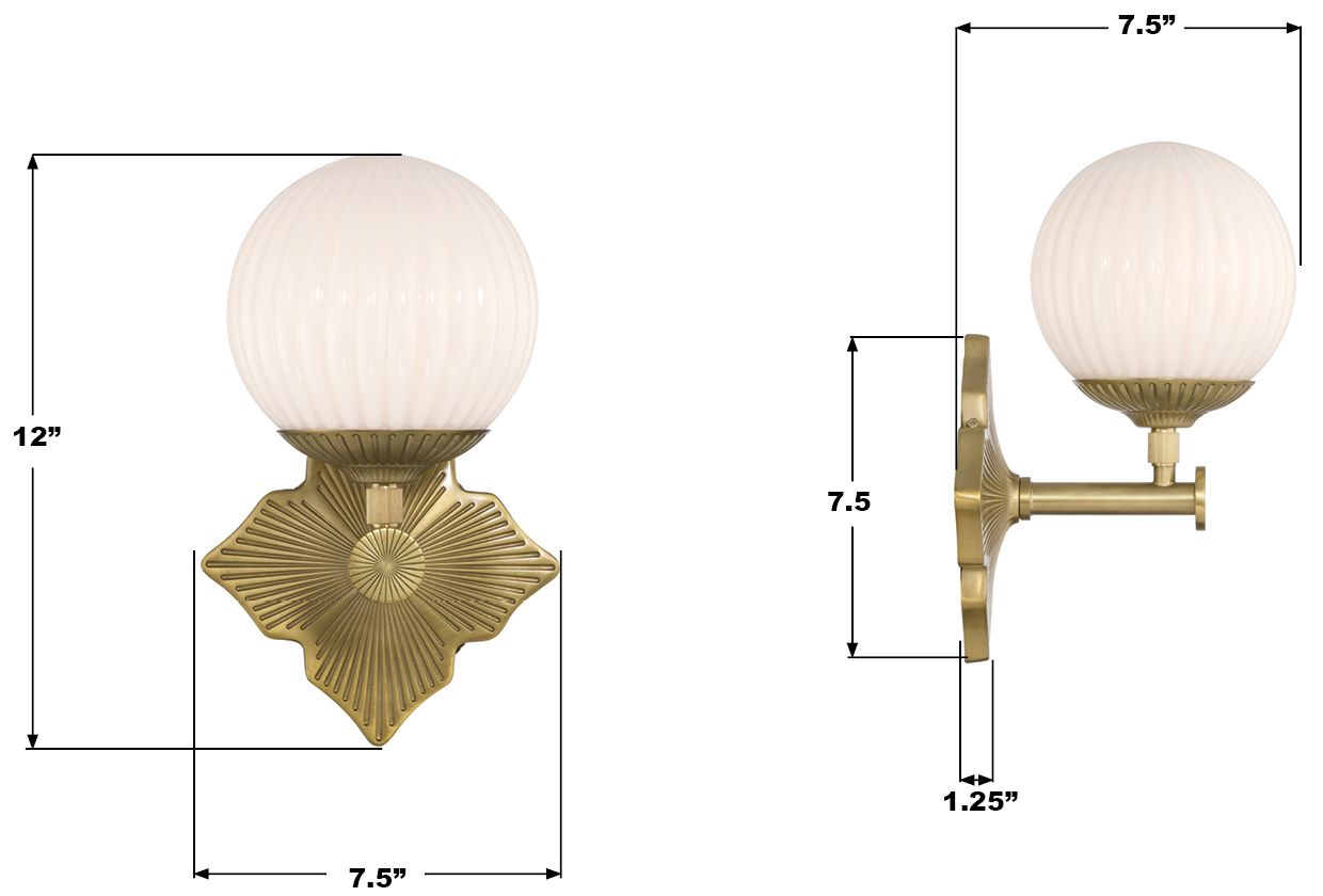 Image 7 Crystorama Orly 7.5'' Aged Brass Sconce more views