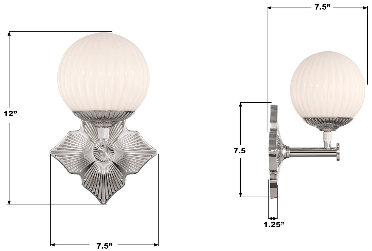Image 7 Crystorama Orly 7.5'' Polished Nickel Sconce more views