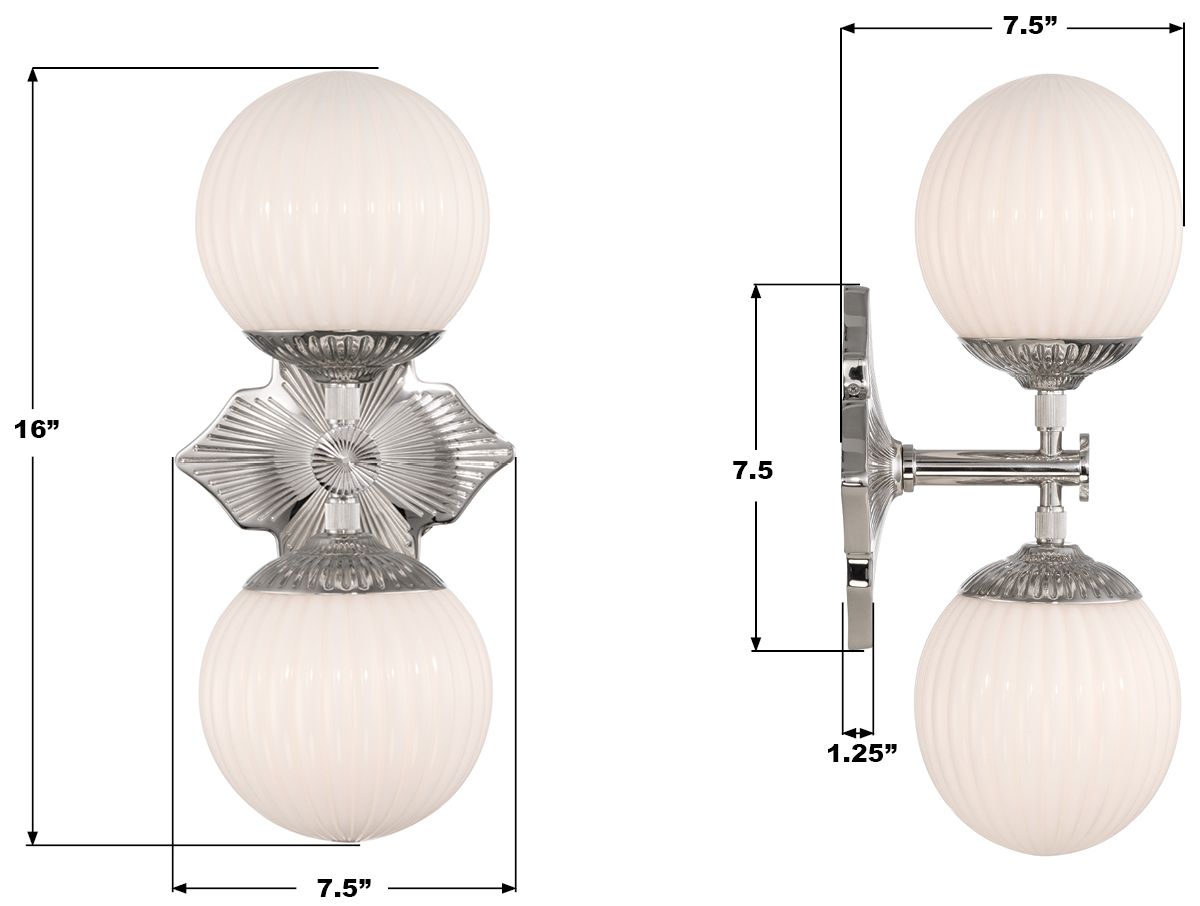 Crystorama Orly 7.5'' Polished Nickel Sconce