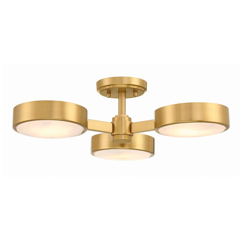 Image 1 Crystorama Orson 22 1/2"W Modern Gold 3-Light Ceiling Light