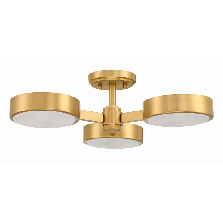Image 2 Crystorama Orson 22 1/2"W Modern Gold 3-Light Ceiling Light more views