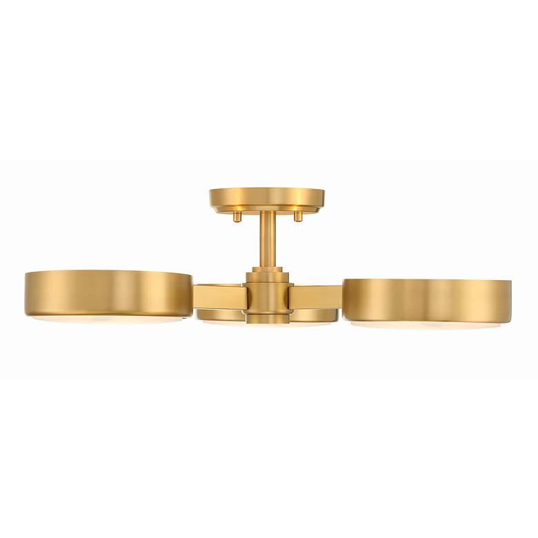 Image 3 Crystorama Orson 22 1/2"W Modern Gold 3-Light Ceiling Light more views