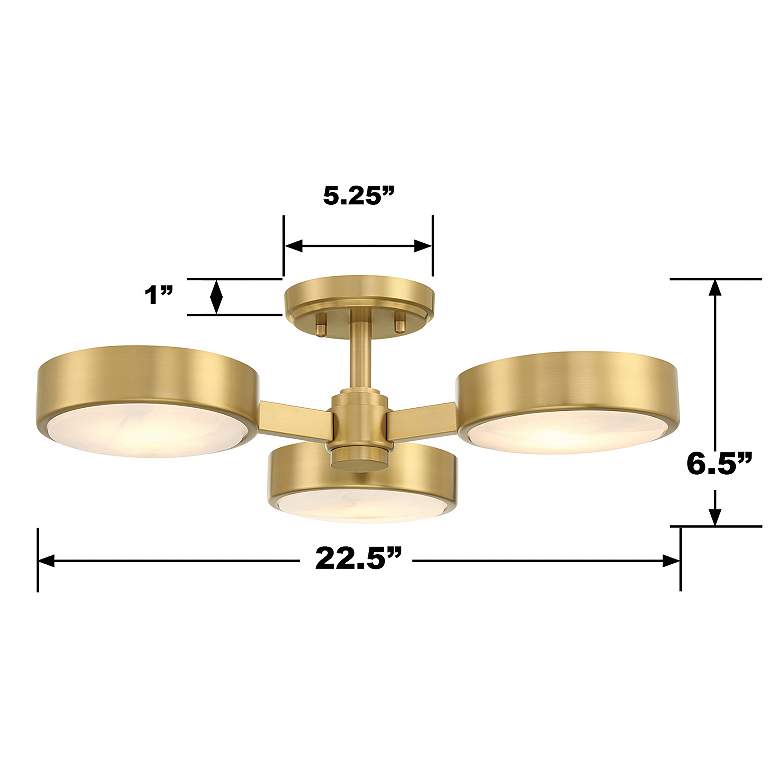 Image 6 Crystorama Orson 22 1/2"W Modern Gold 3-Light Ceiling Light more views