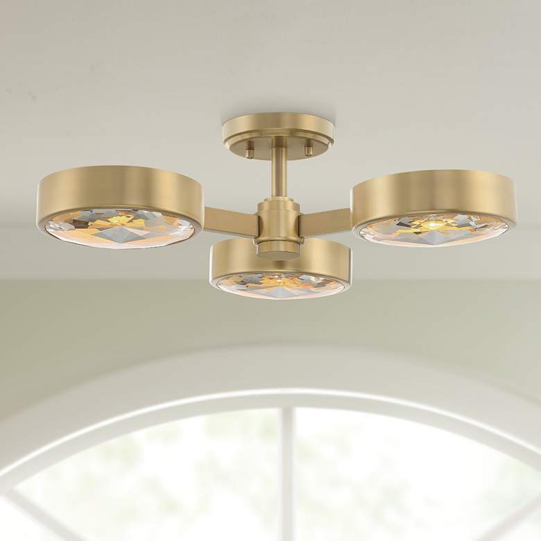 Image 1 Crystorama Orson 22 1/2"W Modern Gold 3-Light Ceiling Light