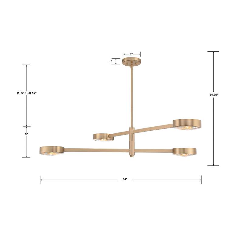Image 6 Crystorama Orson 54" Wide Modern Gold 5-Light Chandelier more views