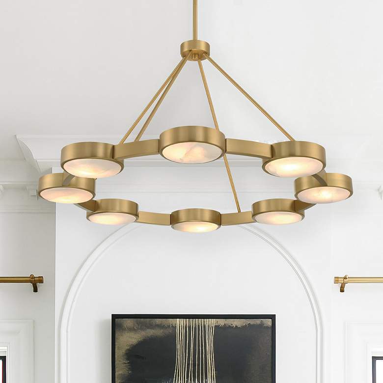 Image 1 Crystorama Orson 8 Light Modern Gold Chandelier