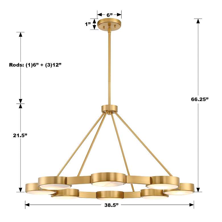 Image 7 Crystorama Orson 8 Light Modern Gold Chandelier more views