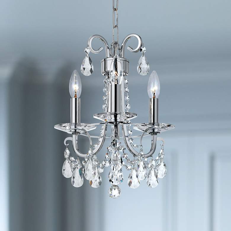 Crystorama Othello 13&quot;W Chrome 3-Light Crystal Chandelier
